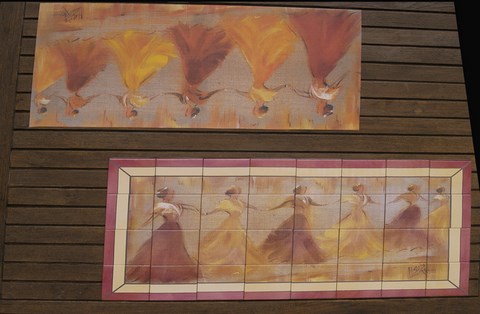 composition ceramique " d'apres tableau "arlesiennes